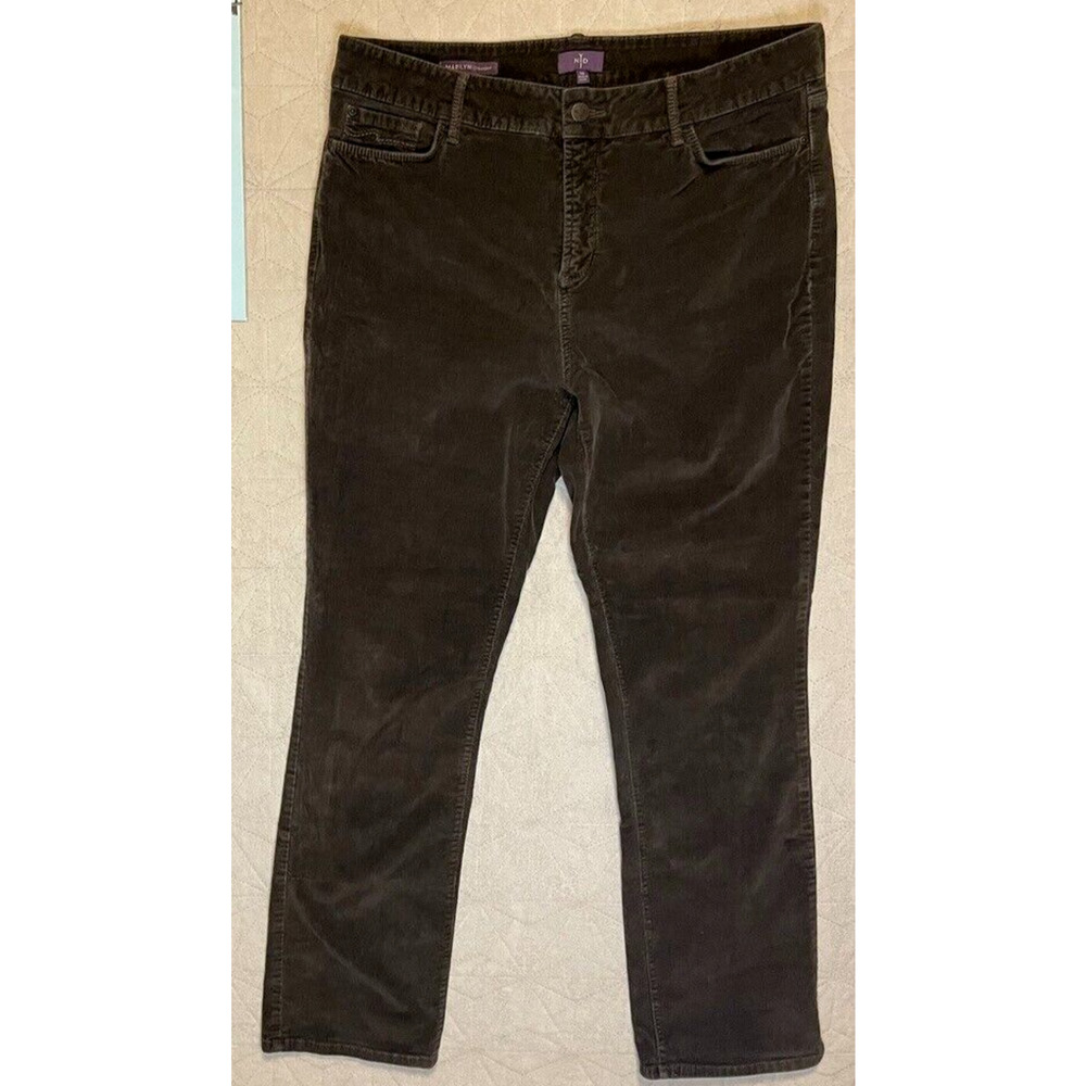 NYDJ Jeans Womens 16 Black‎ Corduroy Marilyn Straight Lift Tuck Stretch Preppy